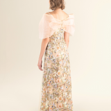 Golden Blossom Tulle Gown