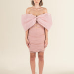Soft Pink Off-Shoulder Dress