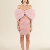 Soft Pink Off-Shoulder Dress