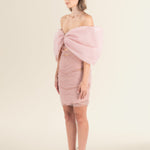 Soft Pink Off-Shoulder Dress