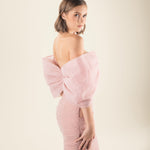 Soft Pink Off-Shoulder Dress