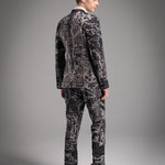 Full Printed Hand Sketch Graphic Men Suit Pants