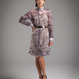 Champagne Chiffon Shirt Dress