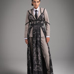 Plaid Print Suit Outer Layer black Printed Dress