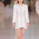Futuristic White Fitted Jacket Dress