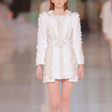 Futuristic White Fitted Jacket Dress