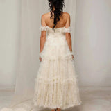Ivory Off-Shoulder Tiered Maxi Dress