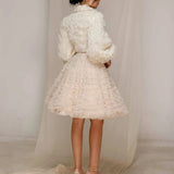 Ivory Petal Cropped Two-Piece Ensemble