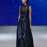 Midnight Celestial Flow Gown