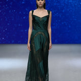 Starry Olive Waltz Gown