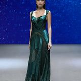 Starry Olive Waltz Gown